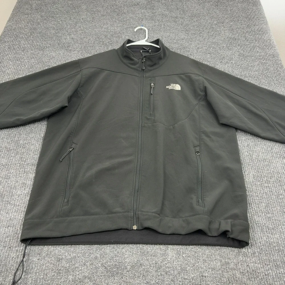 The‎ North Face Softshell Jacket Mens 2XL Black Apex Bionic Full Zip Windproof